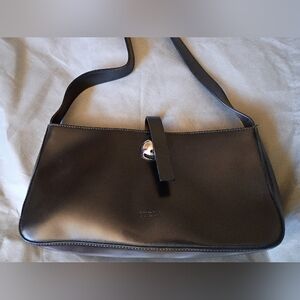Furla Black Leather Women's Shoulder Bag Silver